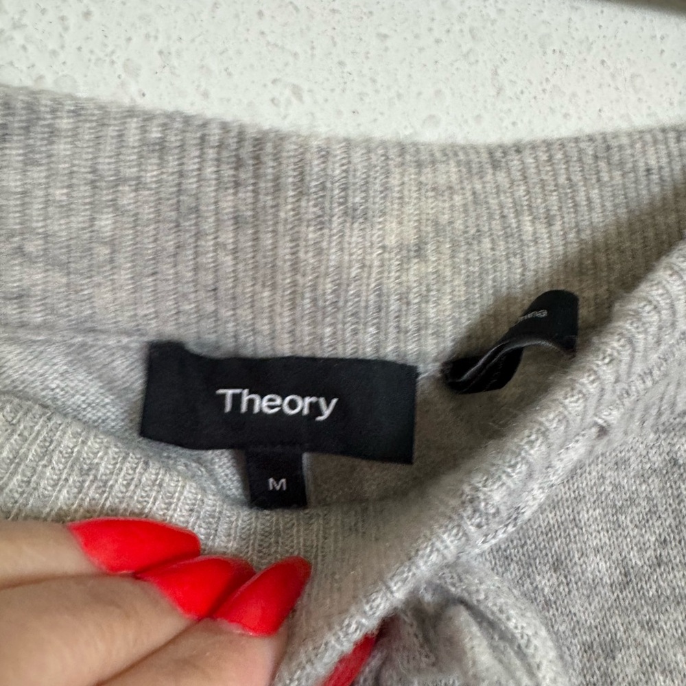 Theory Gray Knit cashmere arleena Drawstring Jogger Pants - Picture 3 of 5